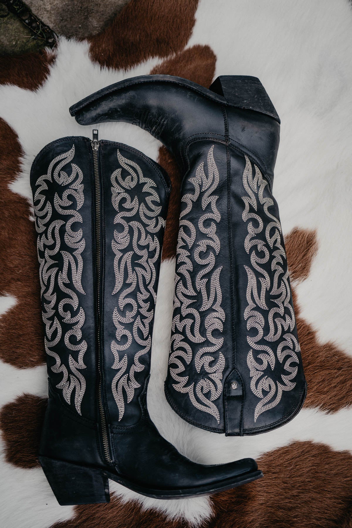 "Allie" Tall BLACK Leather Boots by Liberty Black {B & C Calf Widths}
