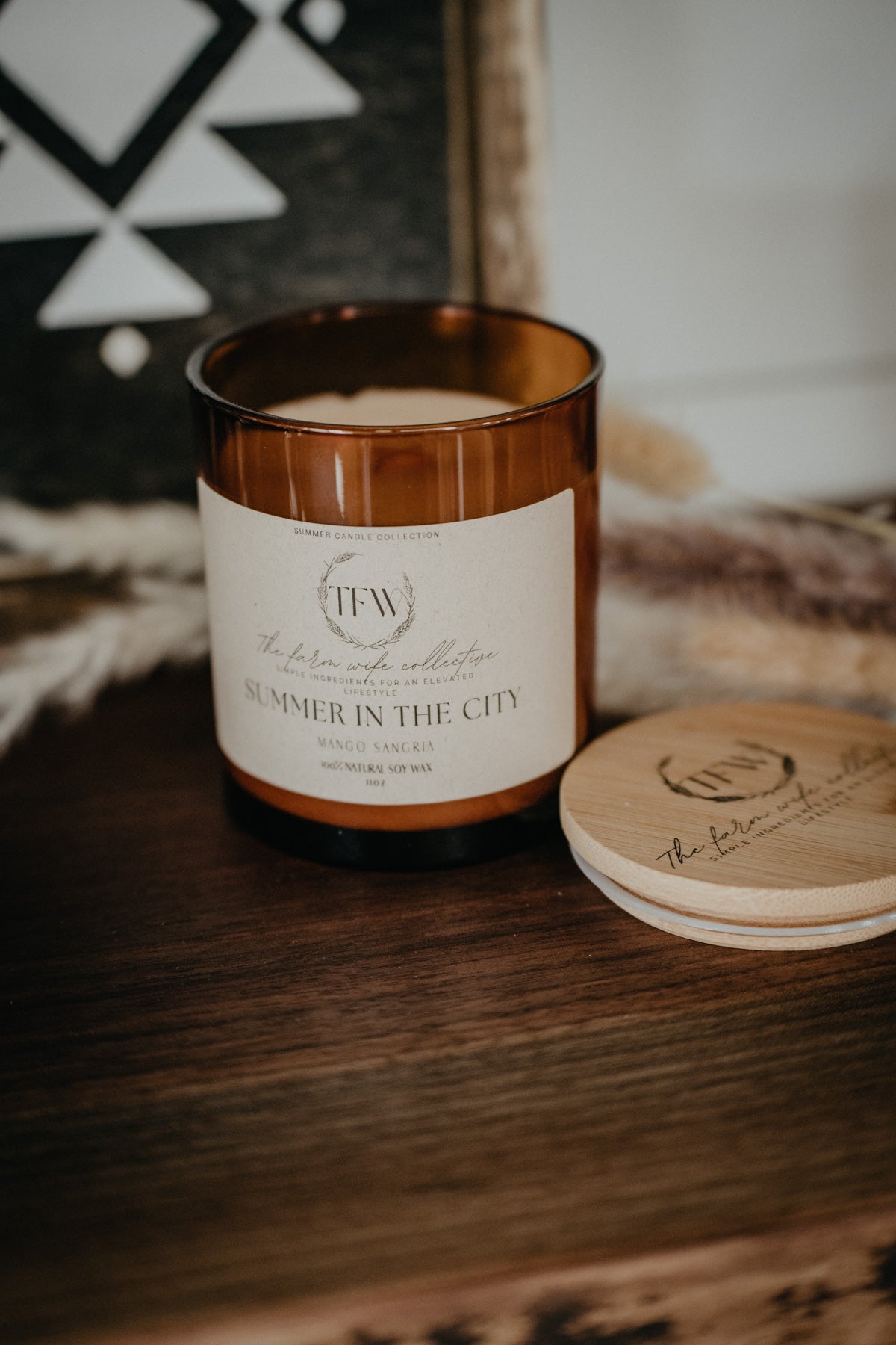 "Summer in the City" Mango Sangria Scented Soy Candle (11 oz)