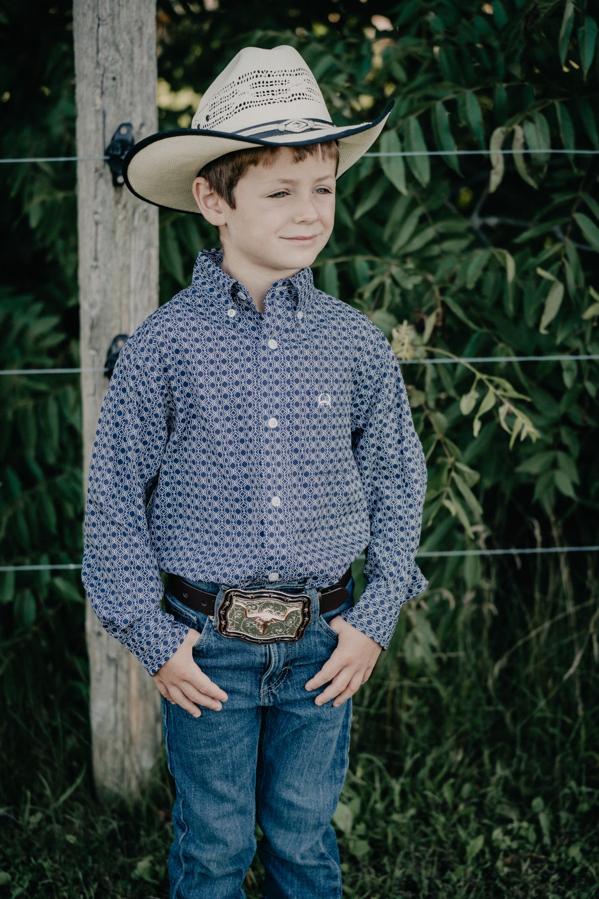 Boy's CINCH Arenaflex Long Sleeve Shirt (1 XL Only)