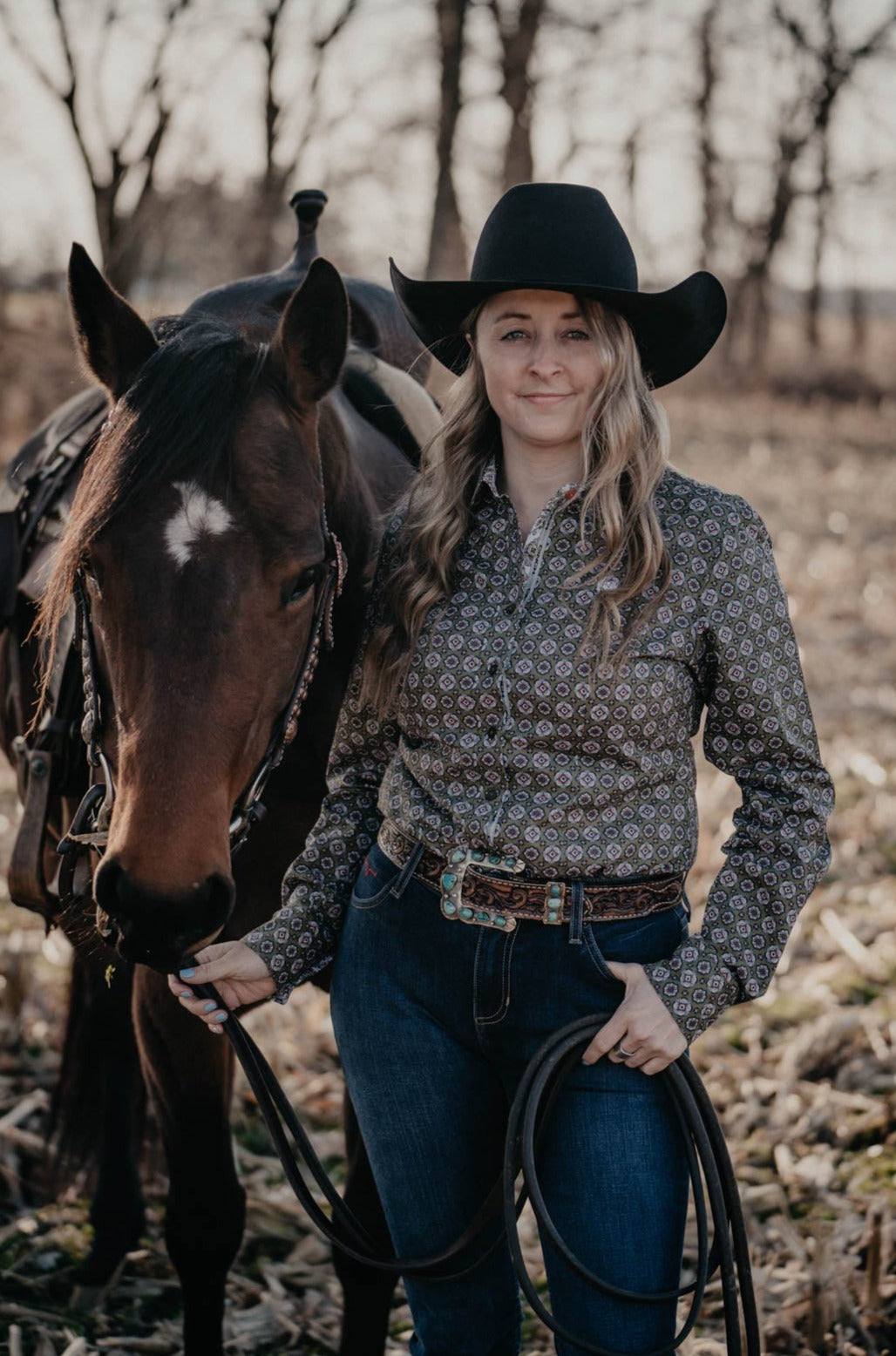 CINCH Women's Olive Floral Button Down (XS-XXL) – Cold Cactus Inc.