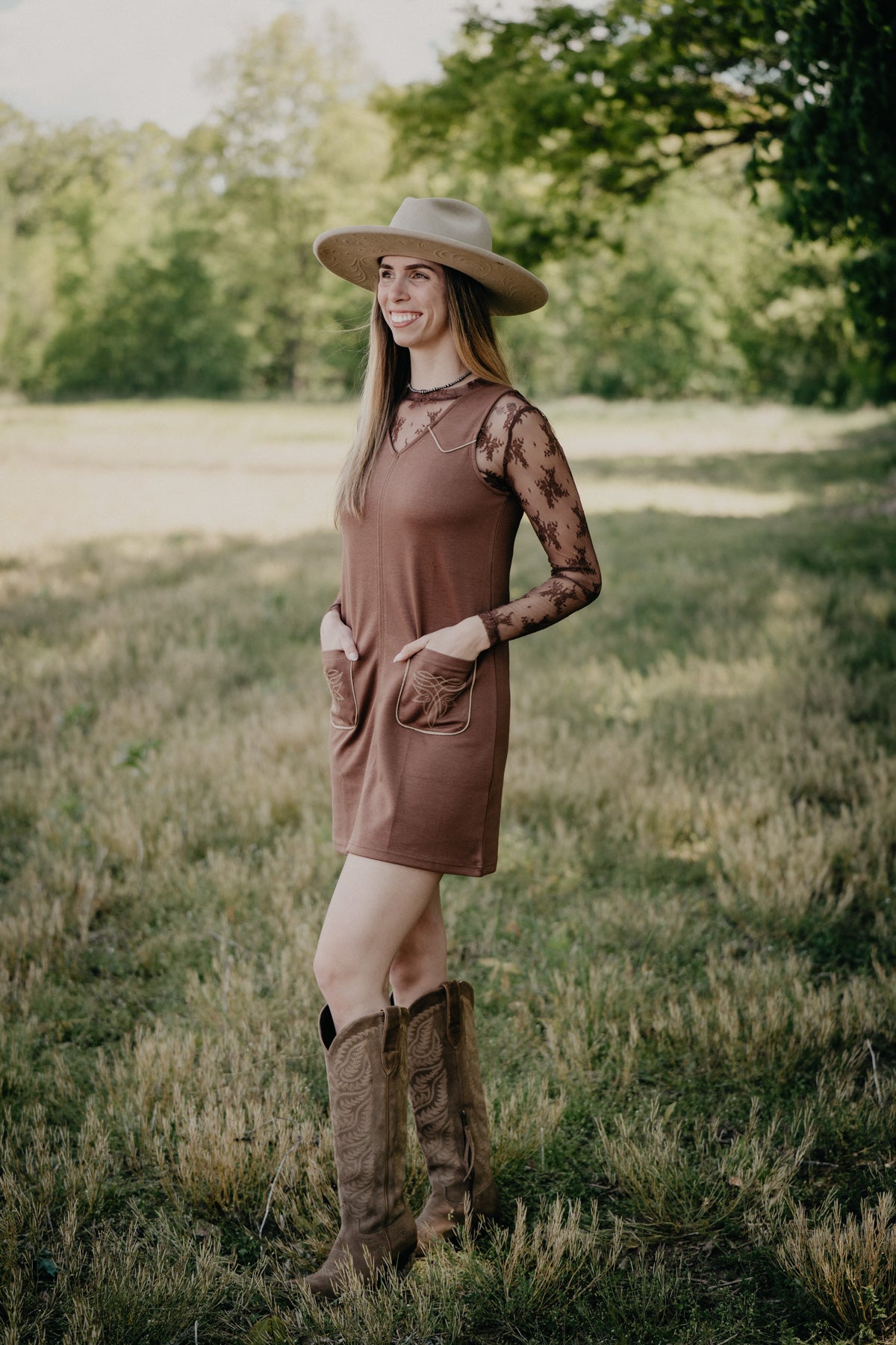'Rylee' Brown Shift Dress (S-XL)