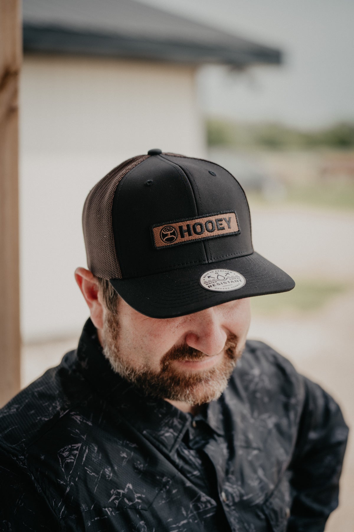 'Lock Up' 6 -Panel Brown and Black Trucker Hat
