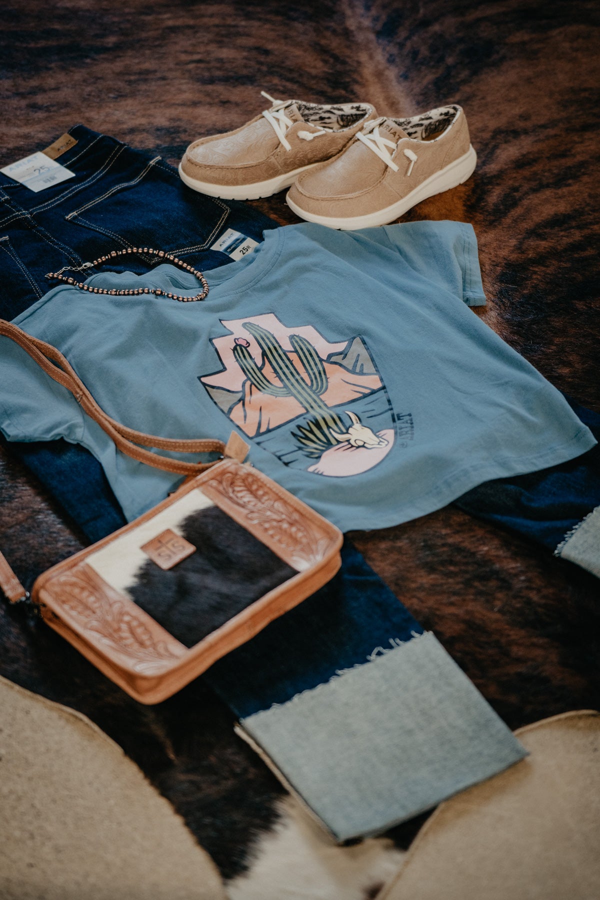 'Copen' Ariat Cropped Cactus T Shirt (XS - XXL)