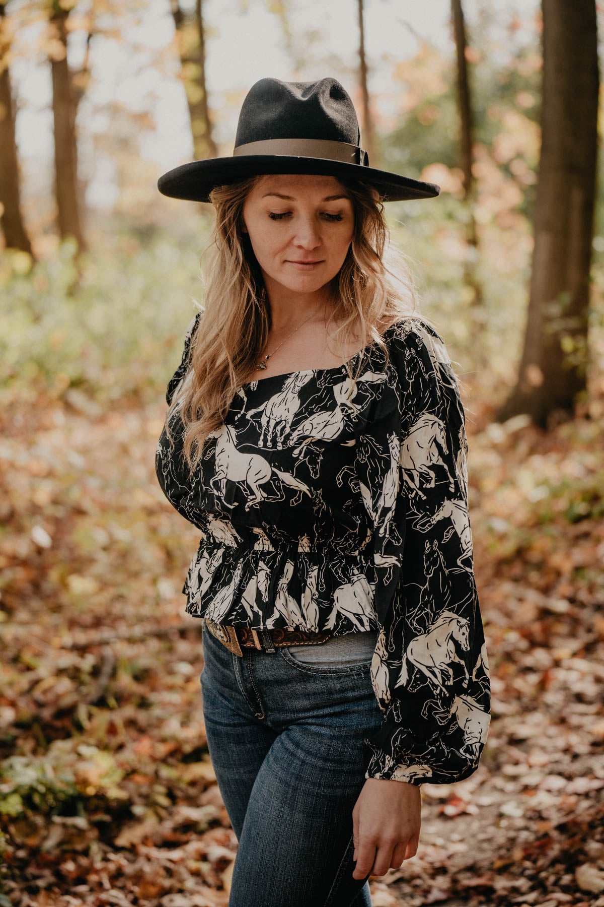 'Stampede' Women's Wrangler Retro Peplum Top (S - XXL)