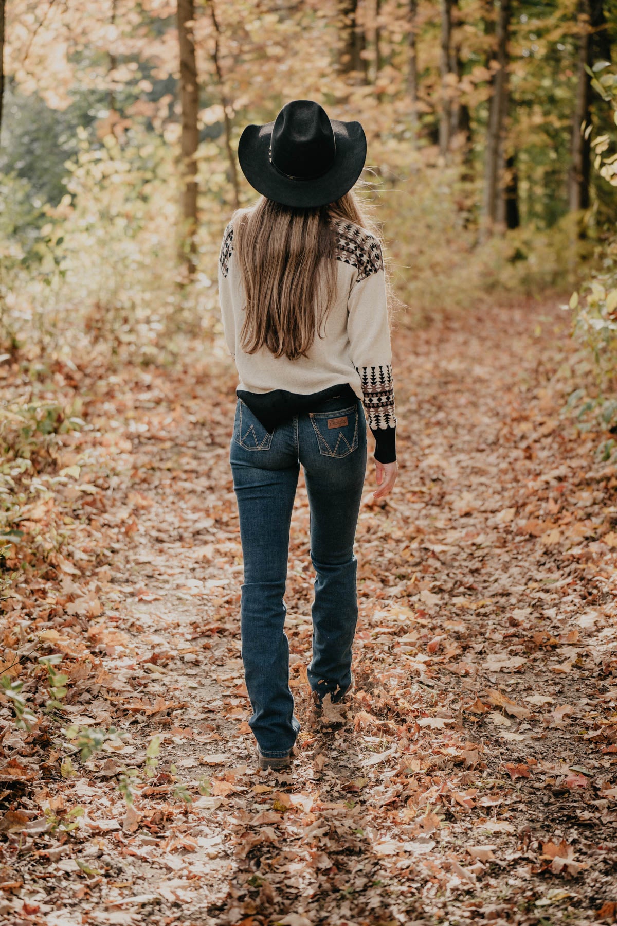 'Three Bars' Vintage Cowgirl Black & Ivory Sweater (S - XXL)