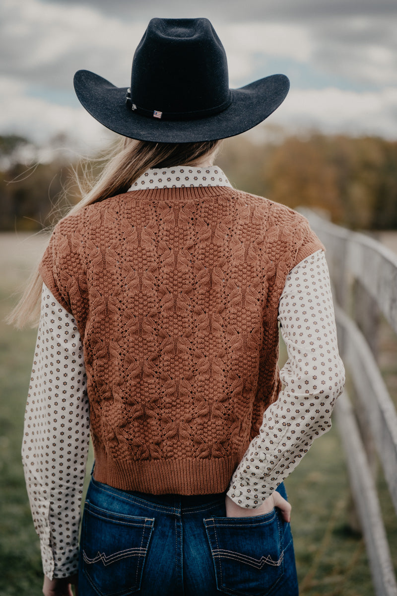 'Kingsley' Cinnamon Cable Knit Mock Neck Sweater (S-L)