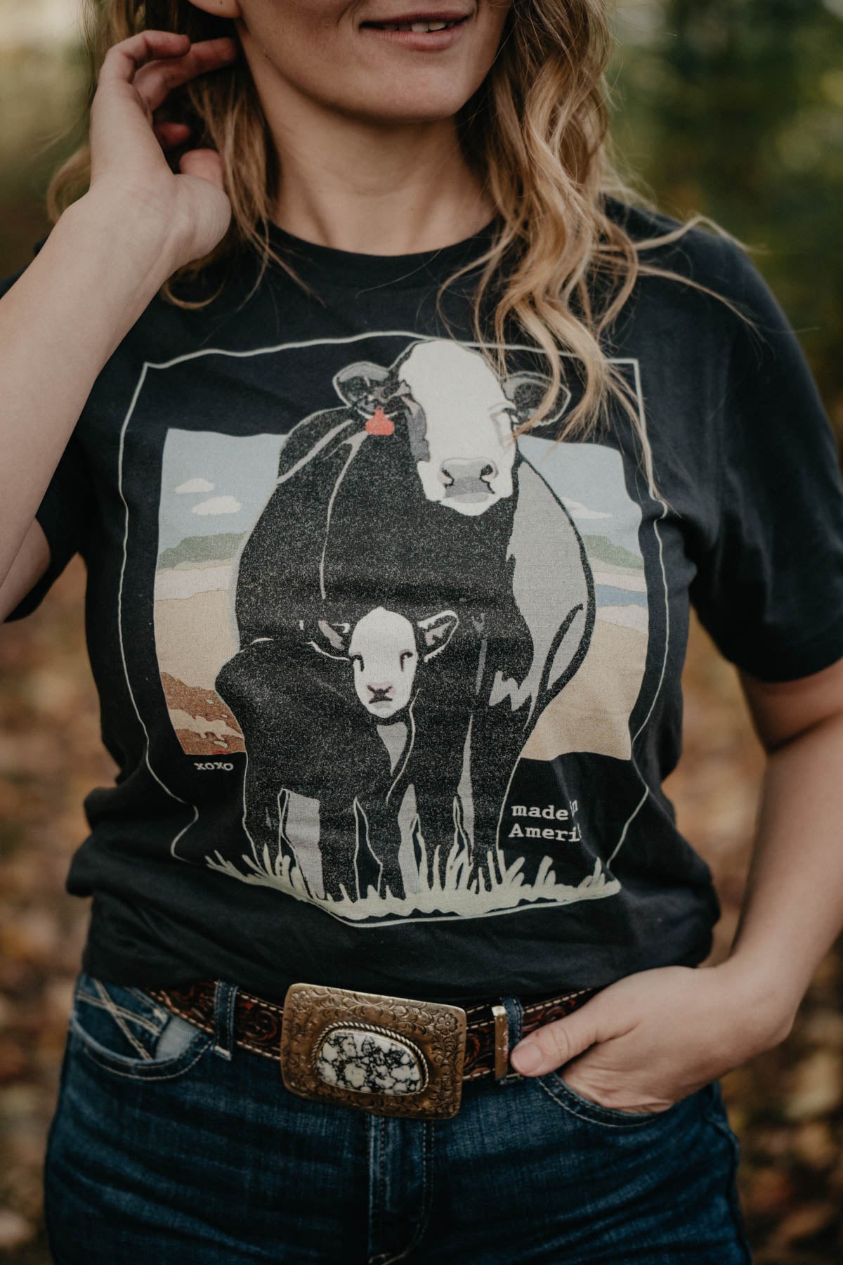 'Baldie' Cow Charcoal Unisex Graphic T (XS - XXL)