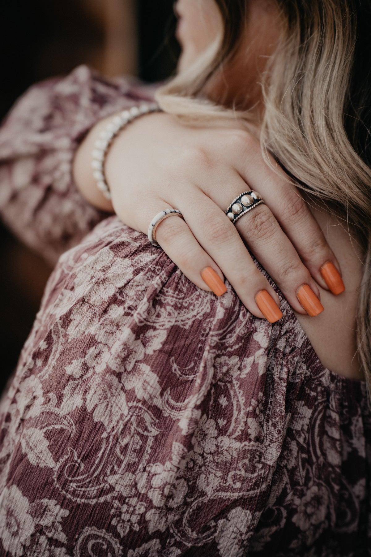 Oxidized Ball Stacker Ring (Sized)