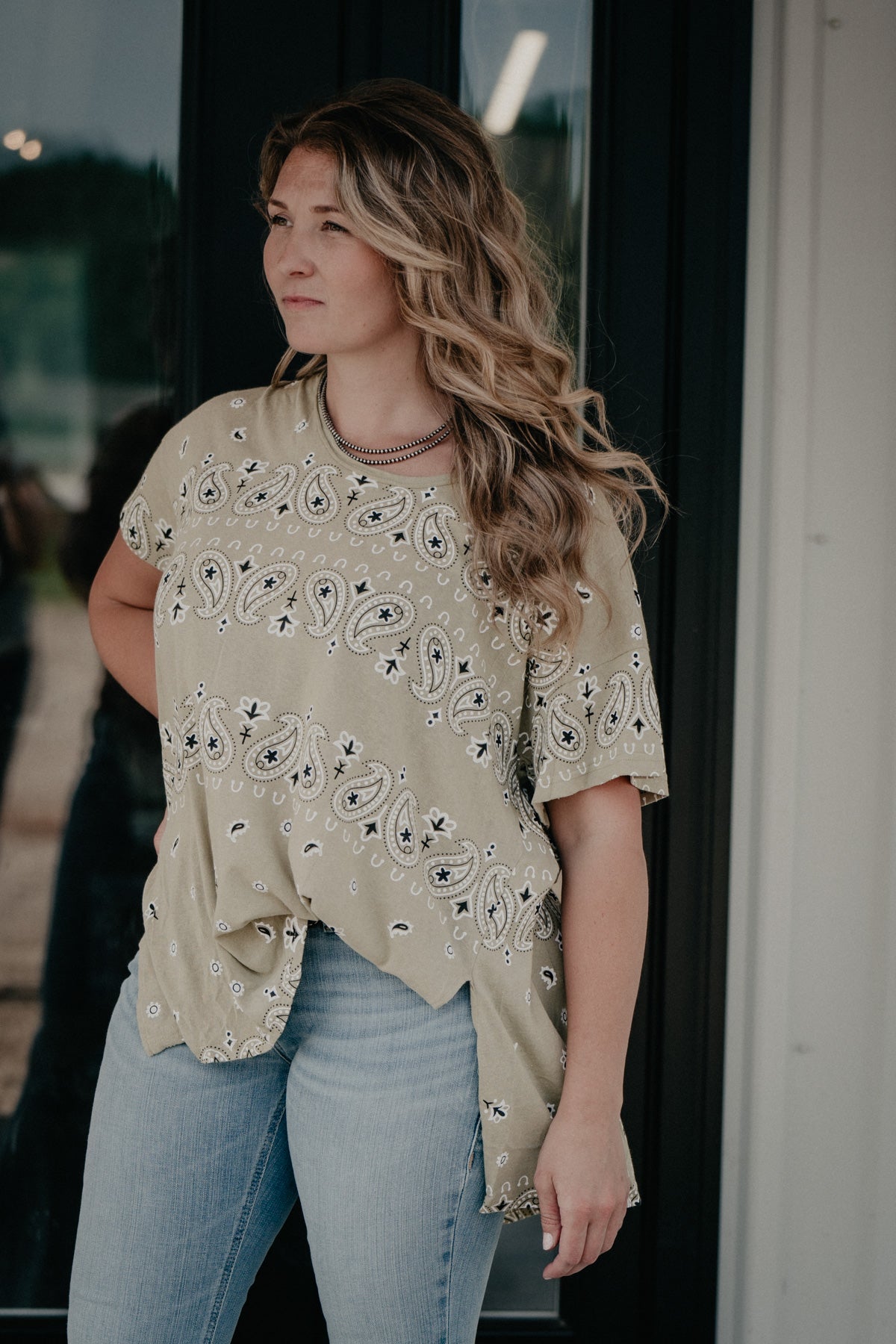 'Landry' Oversized Bandanna Print Shirt with Split Hem (2 Colours; S - L)