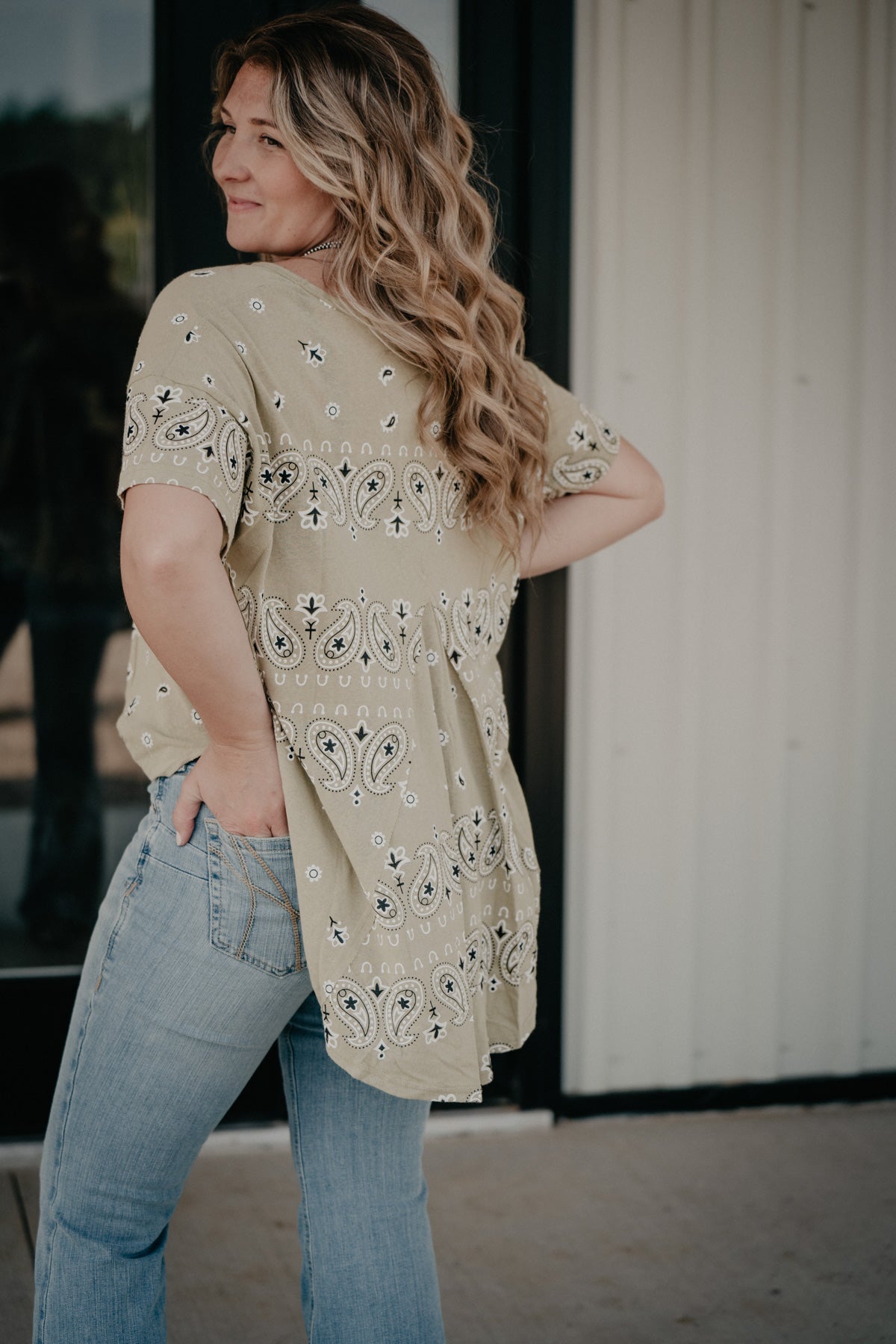 'Landry' Oversized Bandanna Print Shirt with Split Hem (2 Colours; S - L)