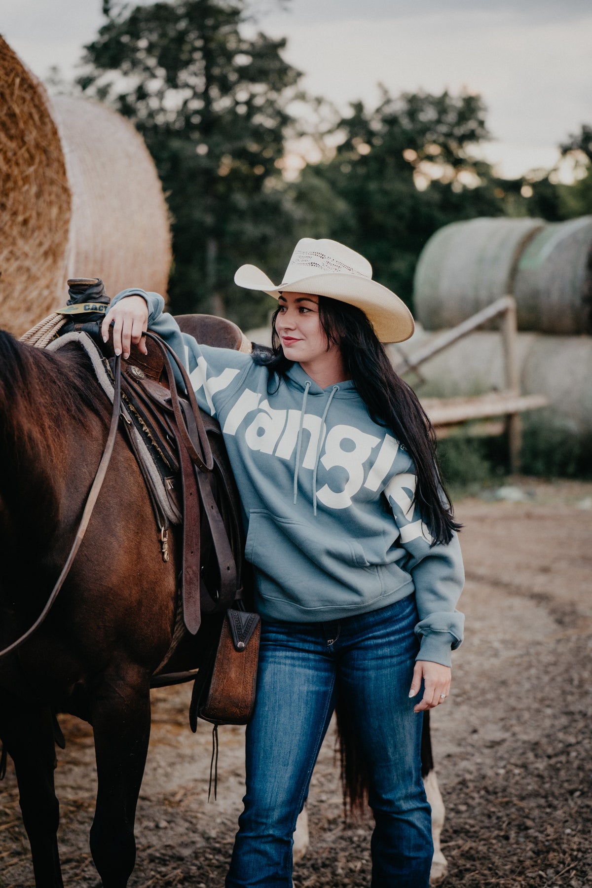 'Mellie' Powder Blue Wrangler Retro Hoodie (XS-M)