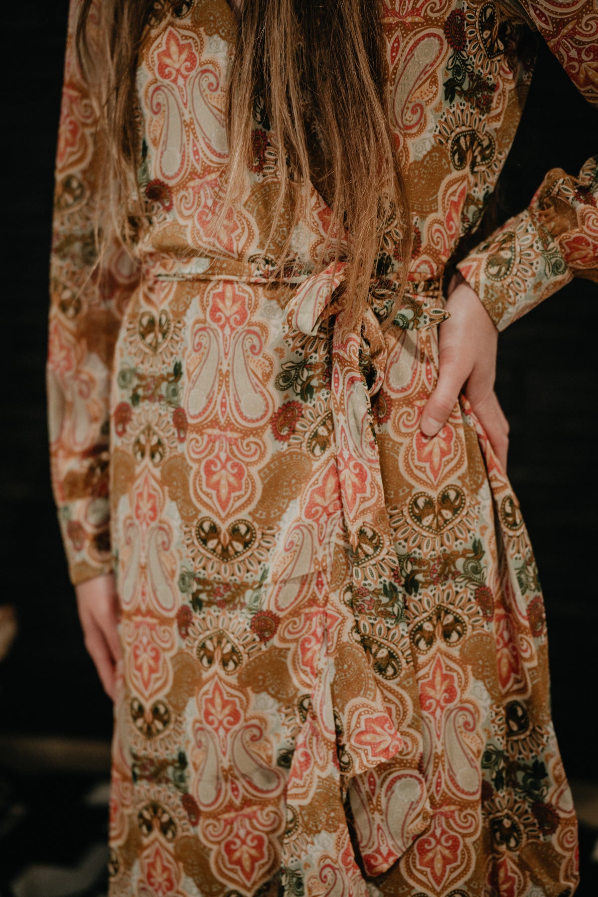 'Berkeley' Mustard Paisley Wrap Dress by Justin (XS - XXL)