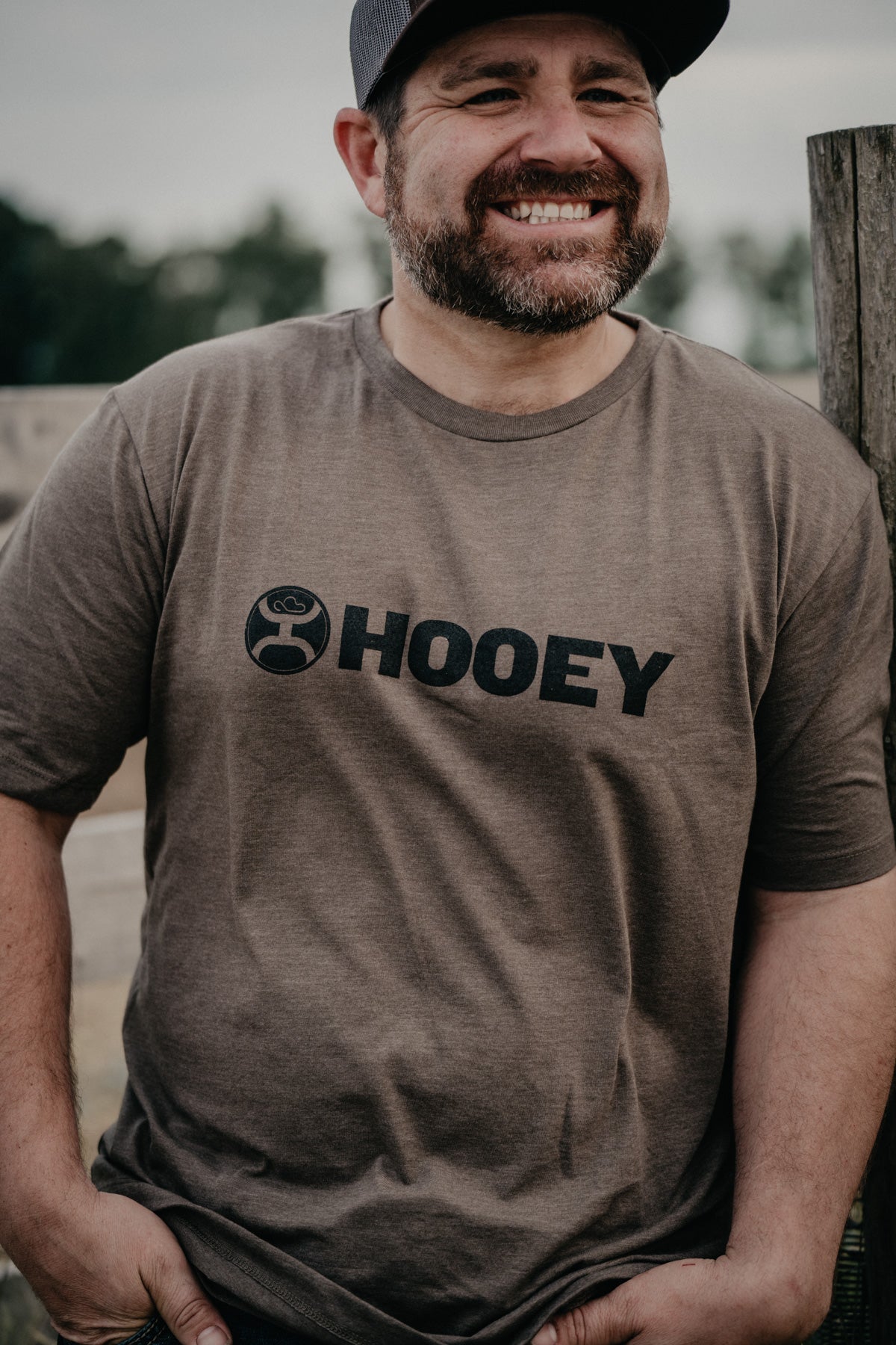 Men's Hooey 'Lock Up' Brown Logo T Shirt
