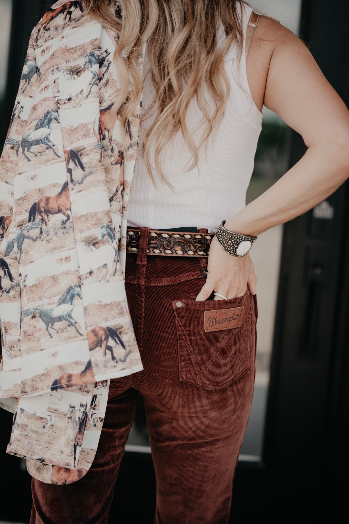 'Wilder Valley' Wrangler Retro High Rise Corduroy Trouser Jean