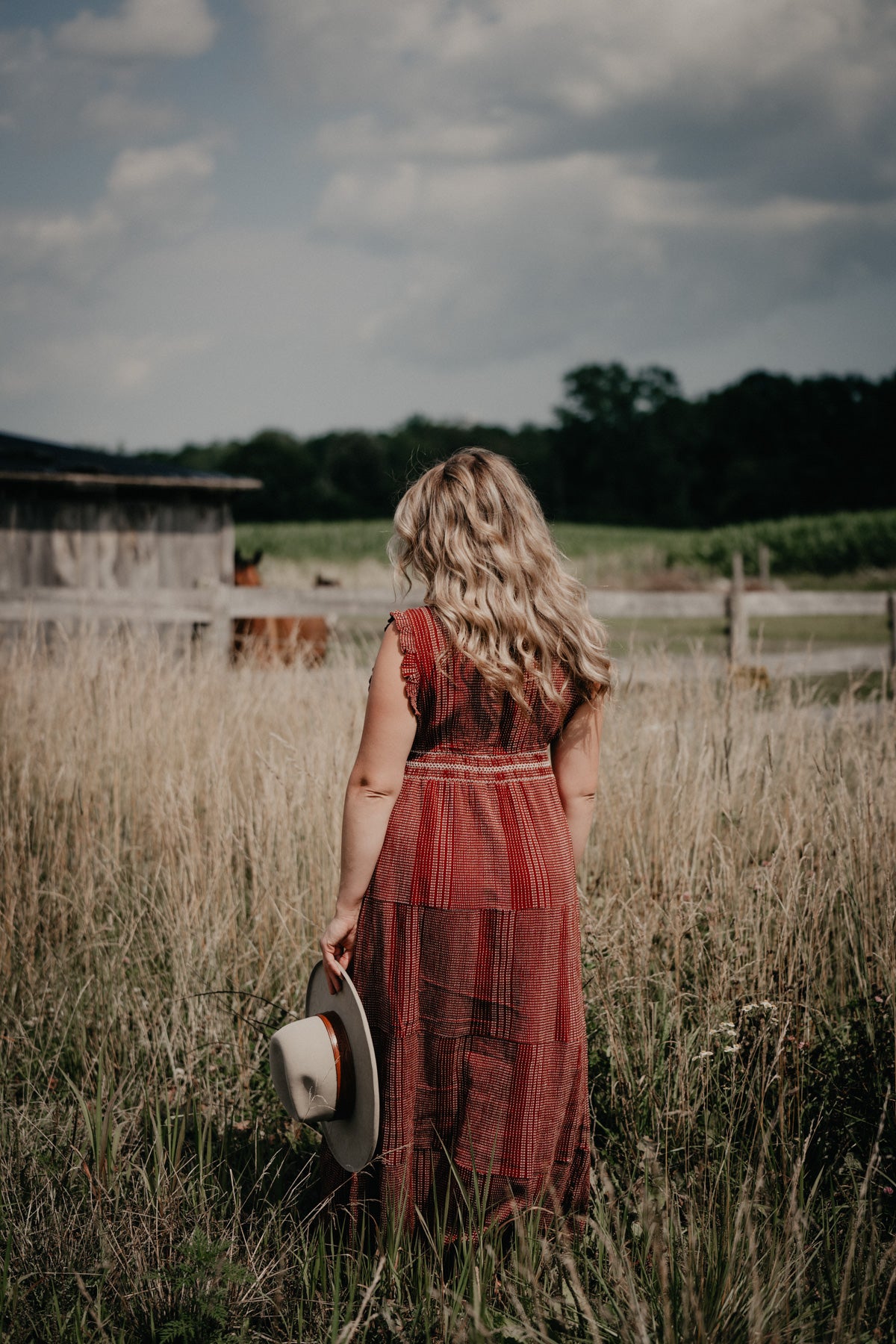 'Sunset State of Mind' Brick Coloured Woven Maxi Dress (XS - XXL)
