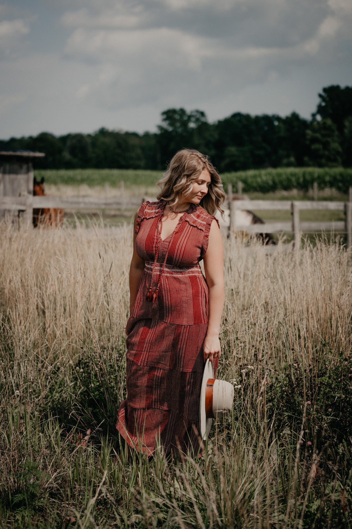 'Sunset State of Mind' Brick Coloured Woven Maxi Dress (XS - XXL)