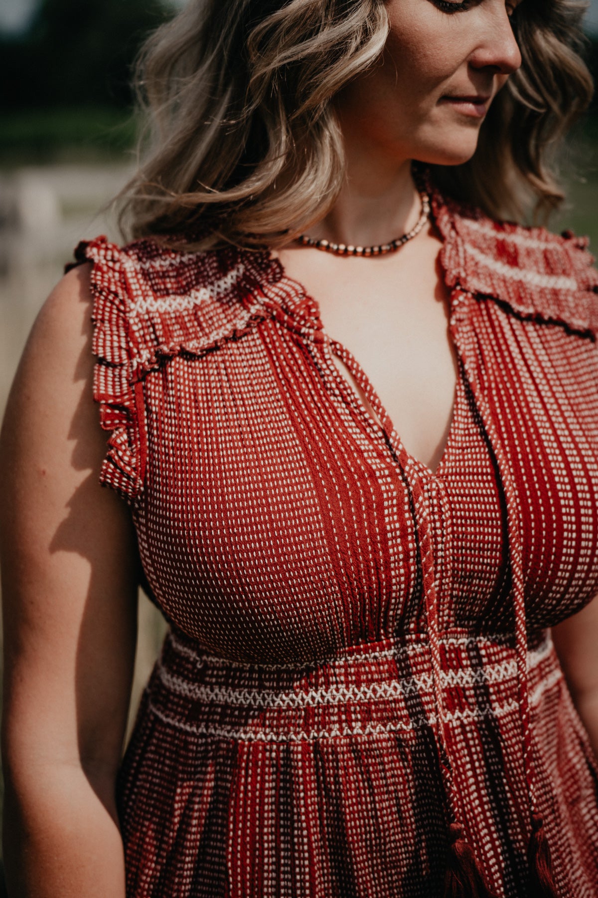 'Sunset State of Mind' Brick Coloured Woven Maxi Dress (XS - XXL)