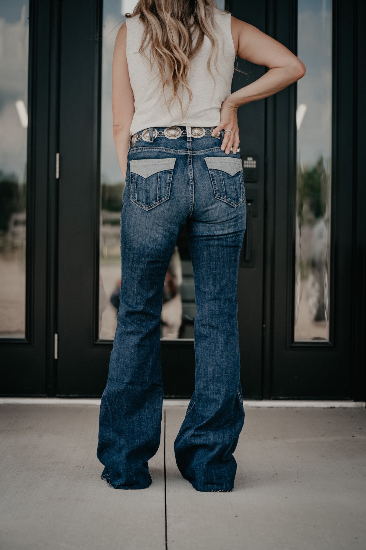 'Robbie' High Rise Mega Flare Jean with Raw Hem by Ariat (1 30S Only)