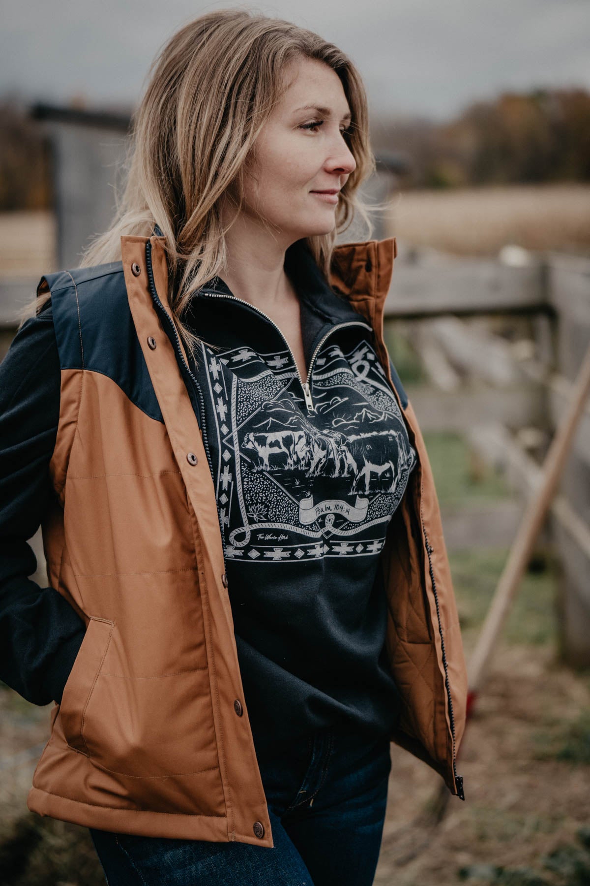 'Psalms 104.14' Adult 1/4 Zip Pullover (S - XXL)