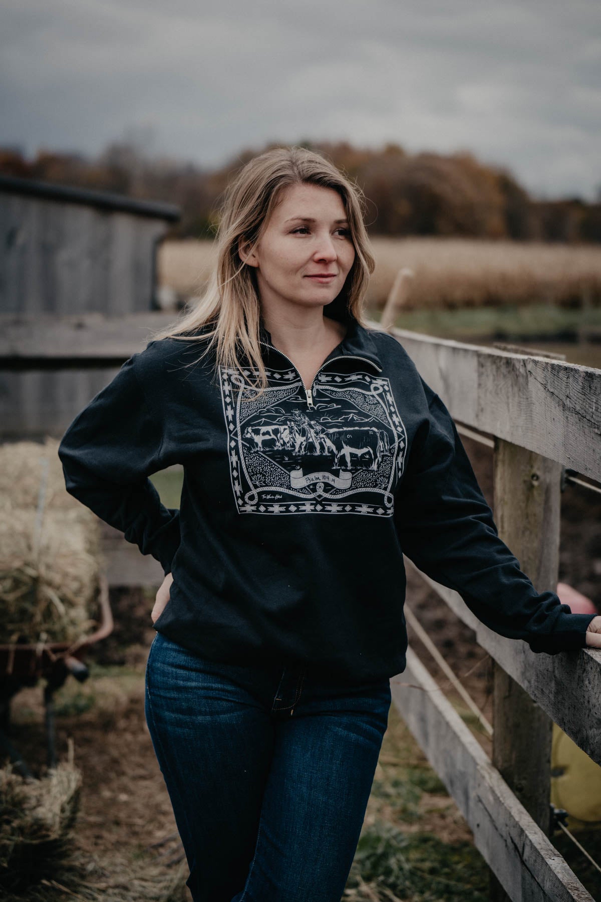 'Psalms 104.14' Adult 1/4 Zip Pullover (S - XXL)
