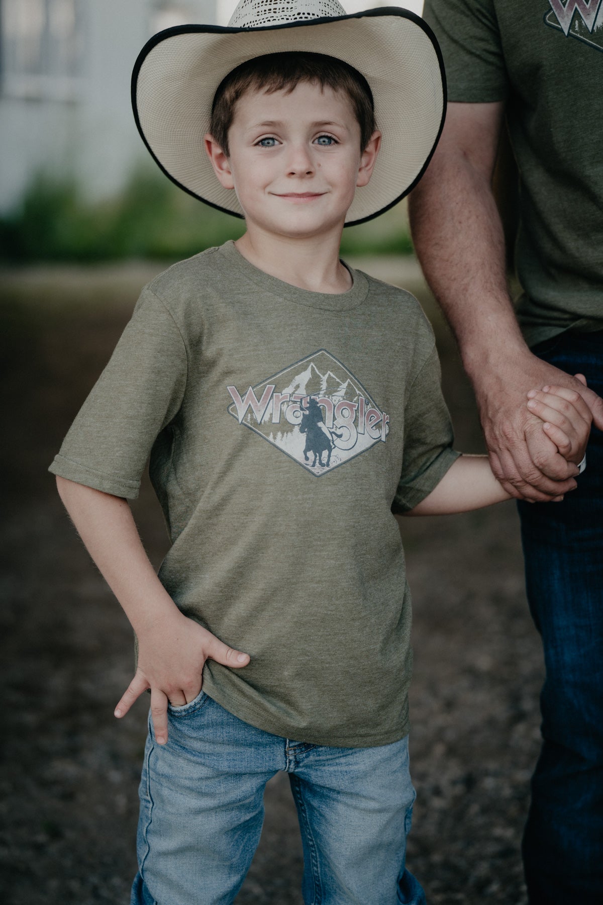 Boy's Olive Diamond Logo Wrangler T-shirt