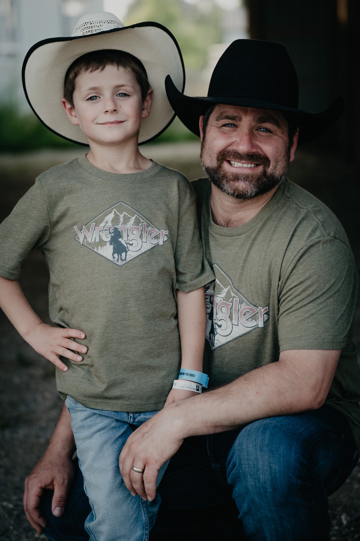 Boy's Olive Diamond Logo Wrangler T-shirt