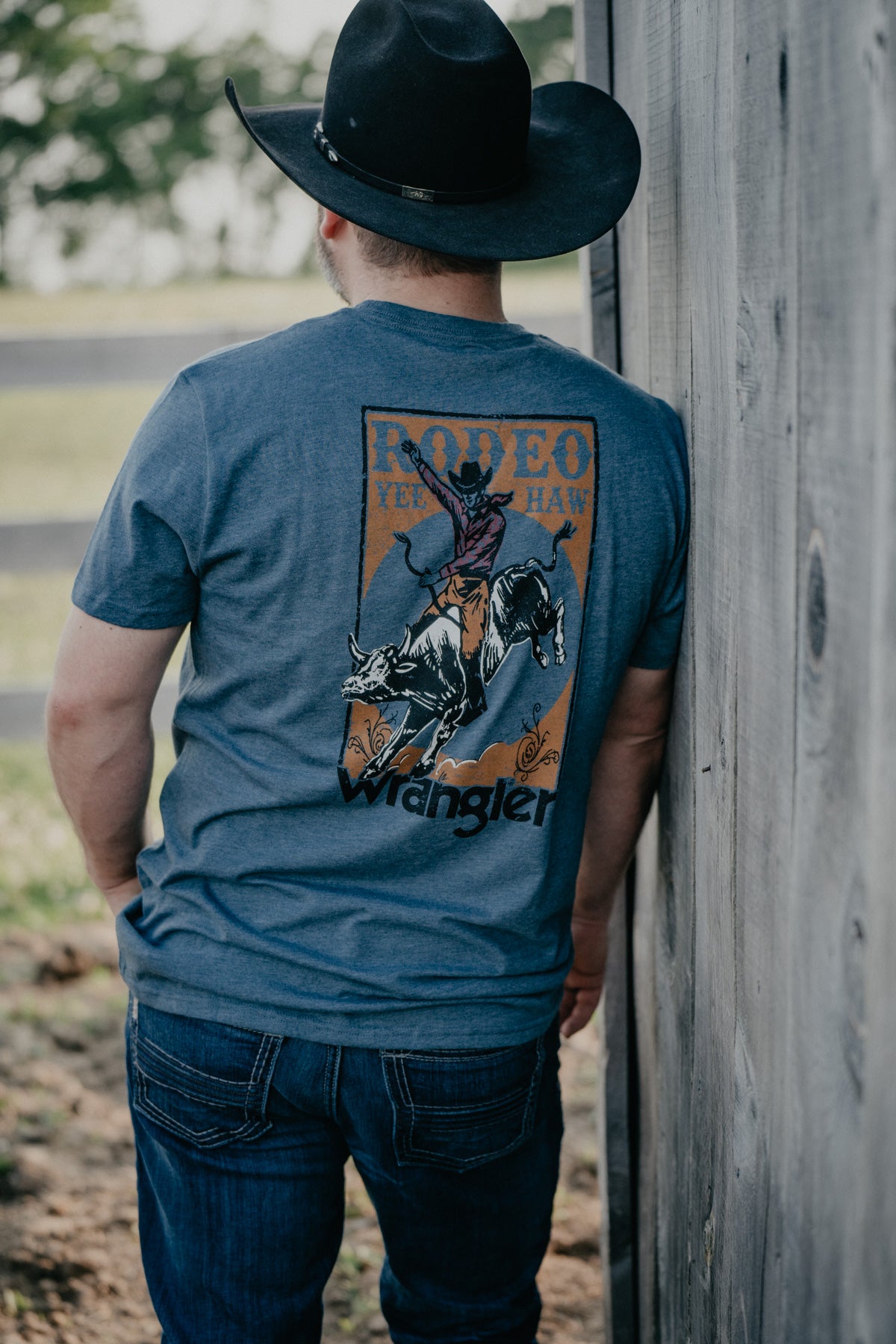 Men's Navy Rodeo Wrangler T Shirt