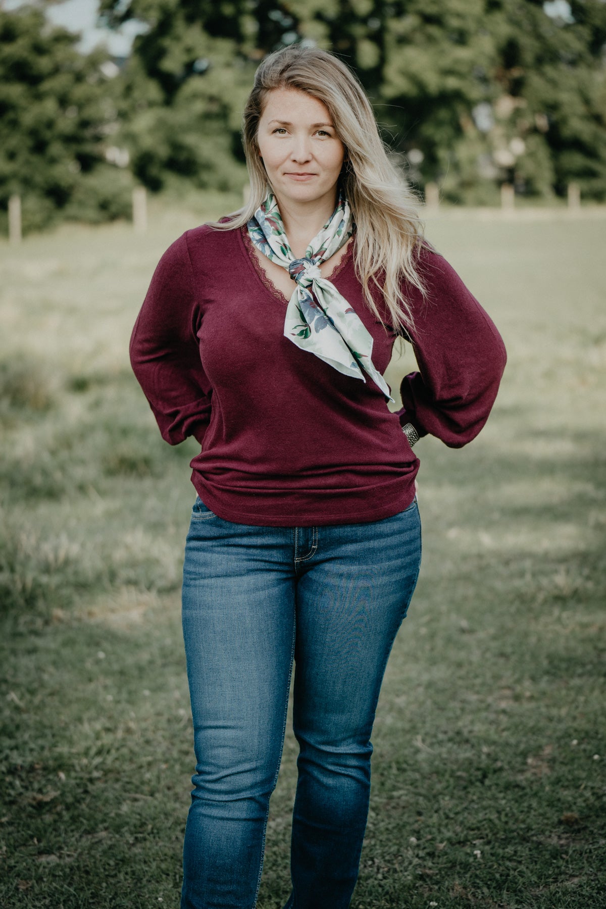 'Westyn' Women's Wine Long Sleeve Sweater (S - XXL)