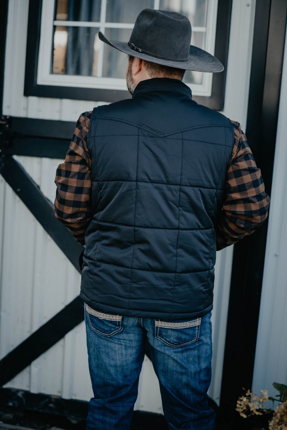 'Dakota' Men's Black Quilted Vest by Kimes Ranch