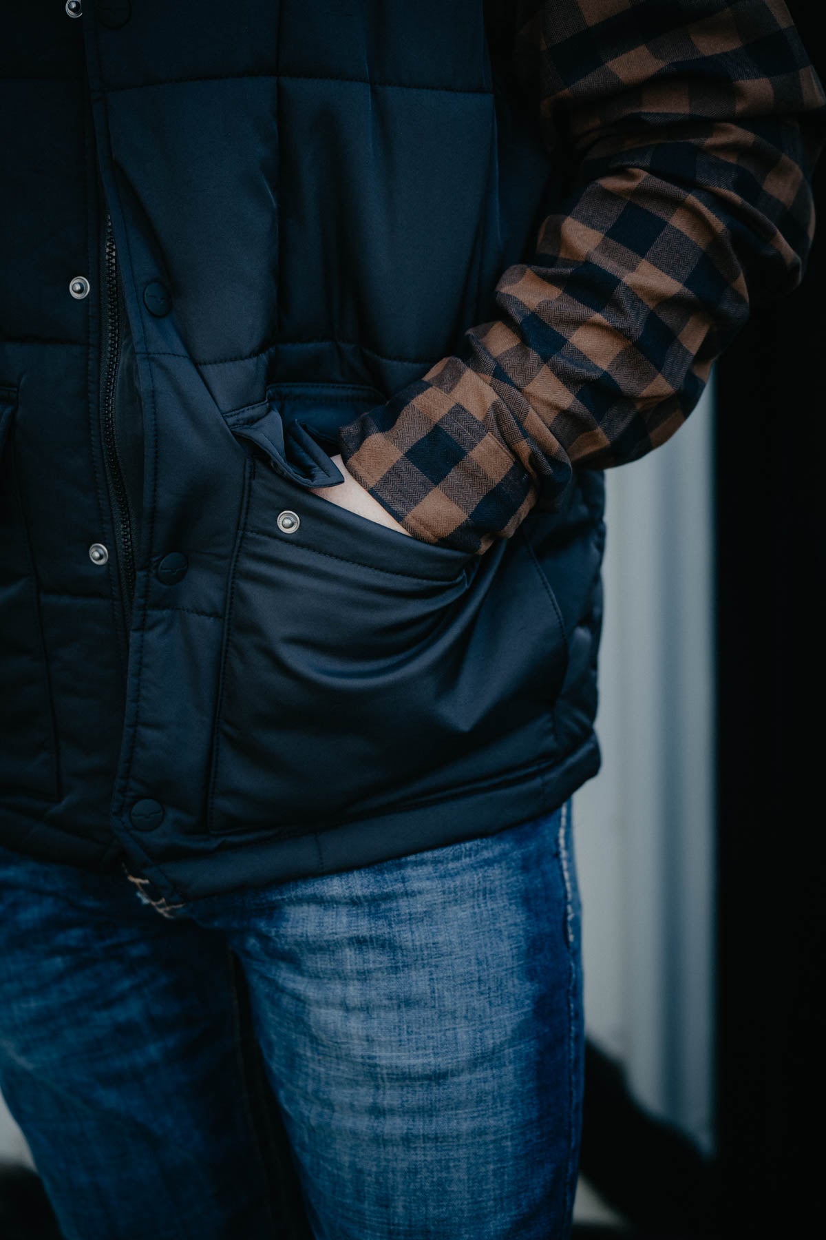 'Dakota' Men's Black Quilted Vest by Kimes Ranch