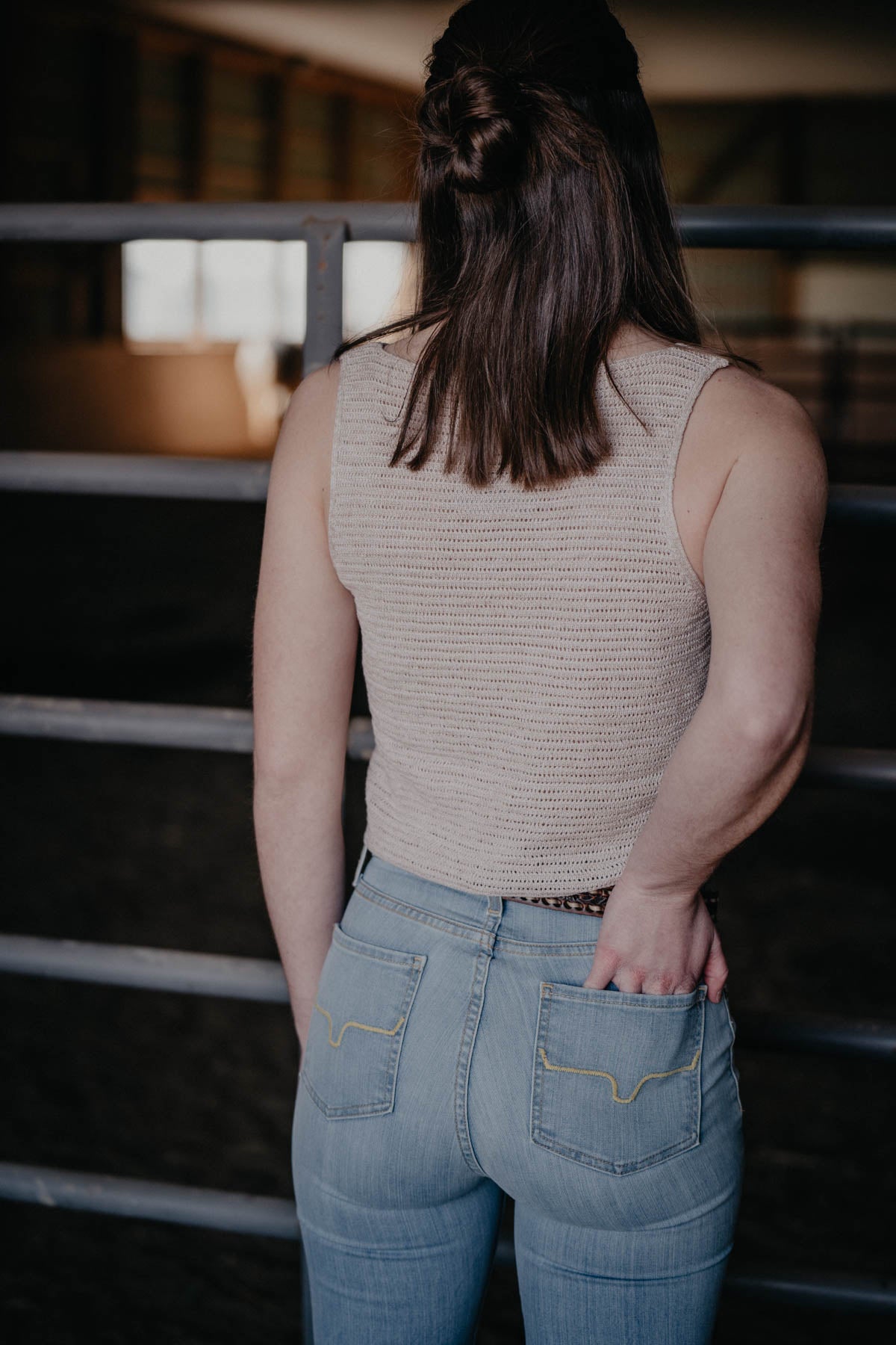 'Santorini' Oatmeal Sweater Tank (L, XL ONLY)