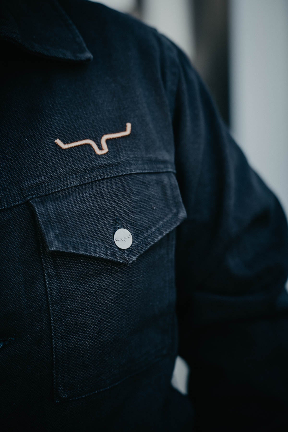 'Marshall' Men's Black Flannel Lined Canvas Jacket by Kimes Ranch
