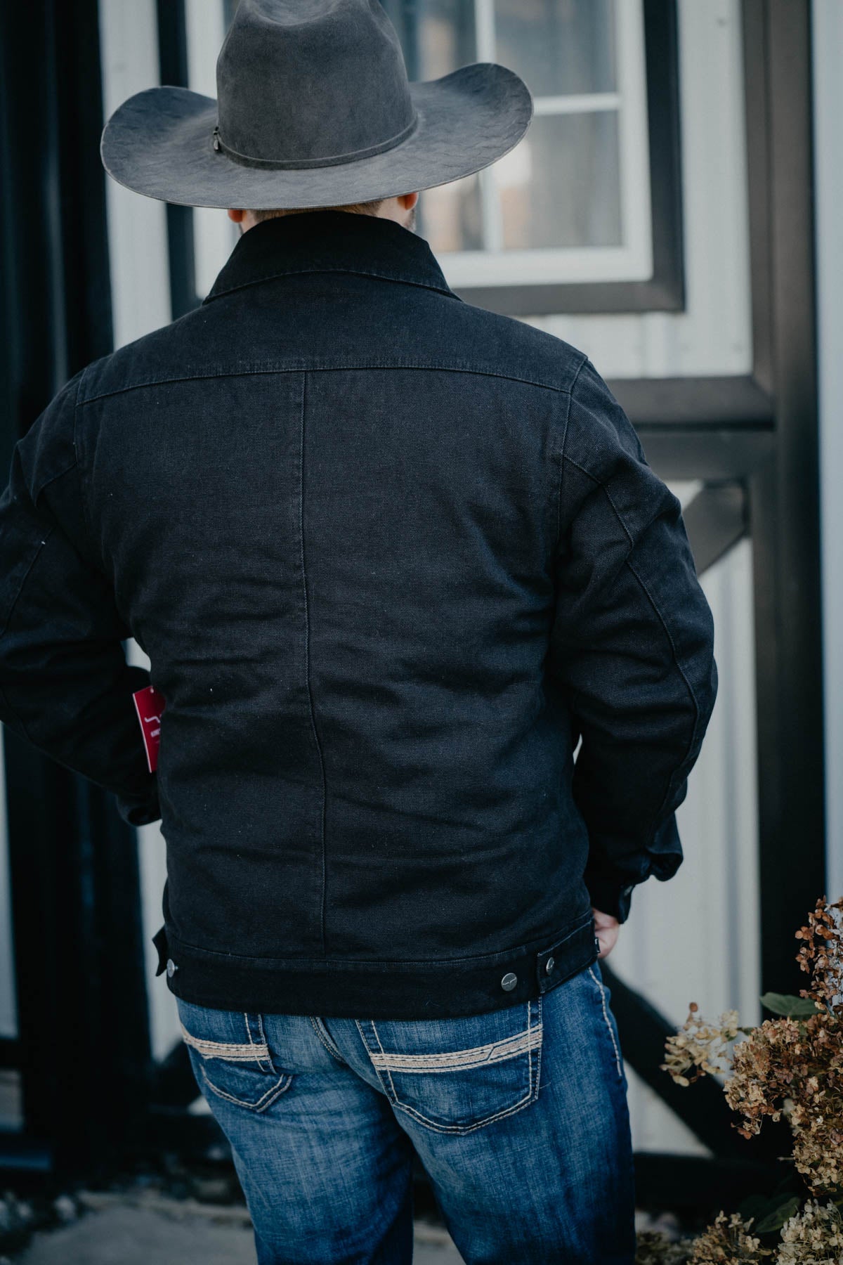 'Marshall' Men's Black Flannel Lined Canvas Jacket by Kimes Ranch