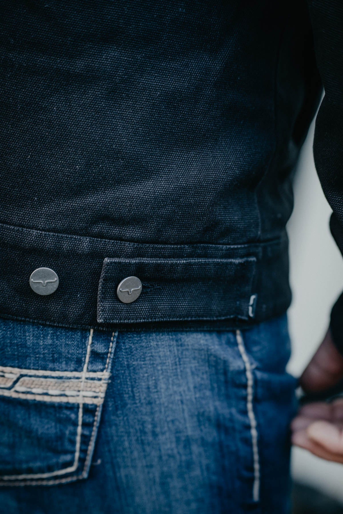 'Marshall' Men's Black Flannel Lined Canvas Jacket by Kimes Ranch