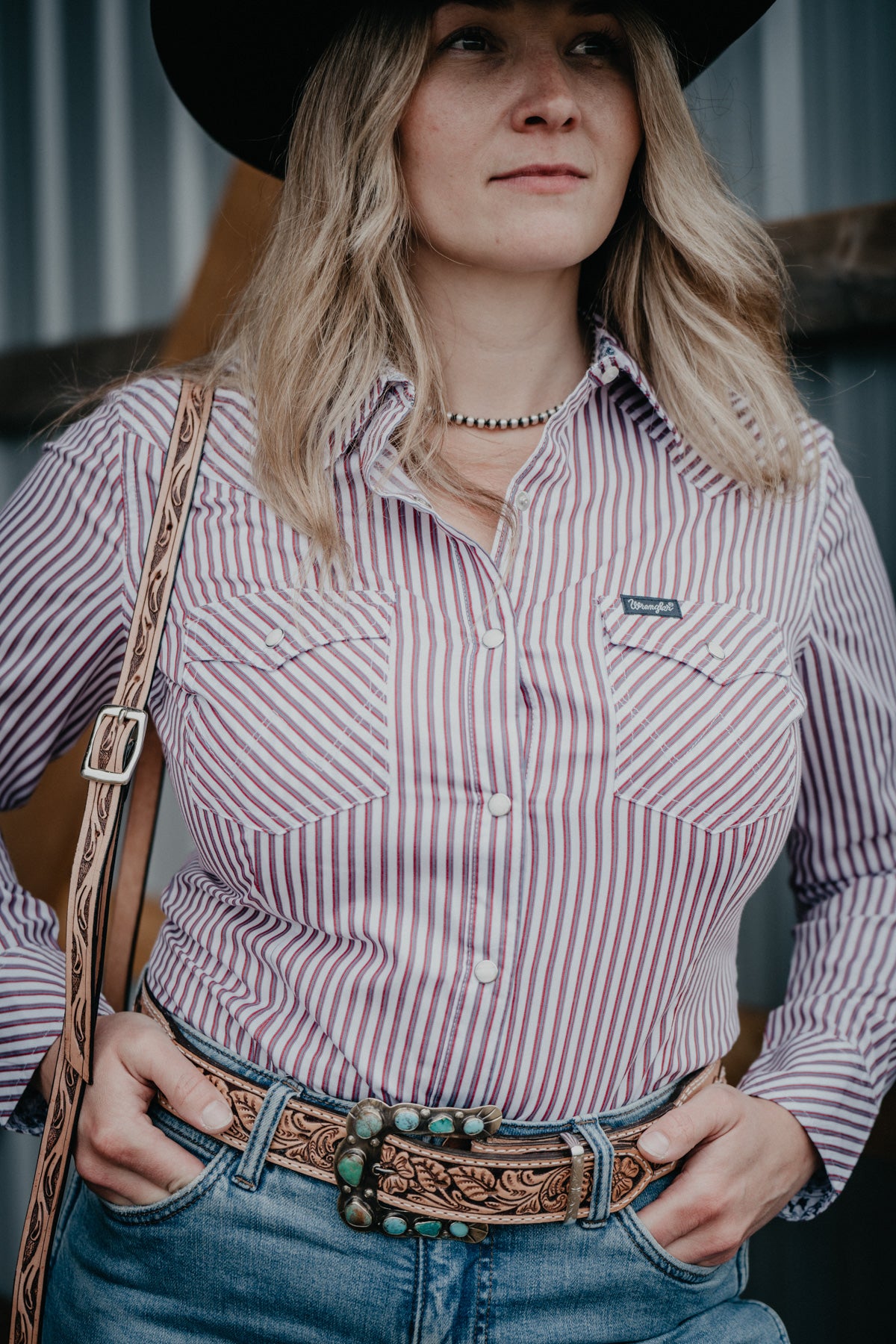 'Darby' Wrangler Women's Striped Button Up Long Sleeve Shirt (S-XXL)