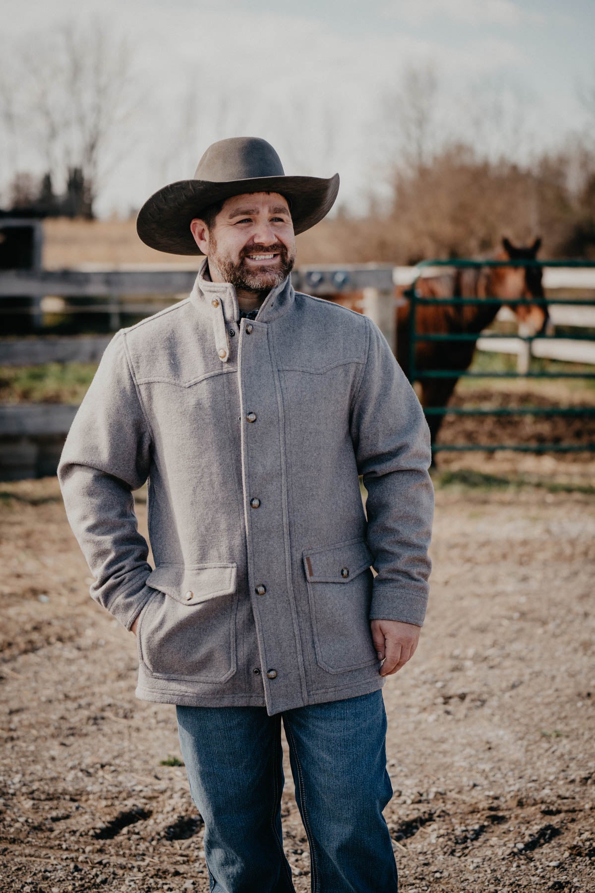 Men's CINCH Wooly Rancher Gray Jacket (M - XXL)