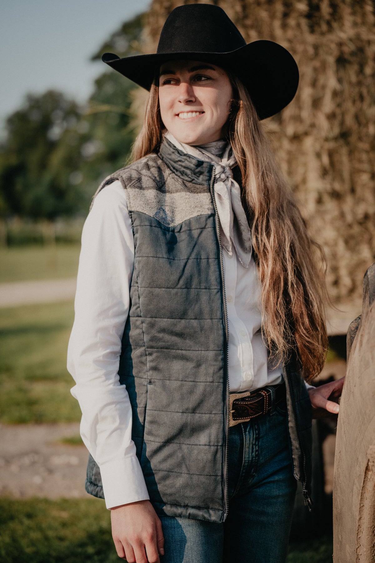 ‘Rayna’ Navy Vest with Aztec Accents by Outback Trading Co (S - XXL)