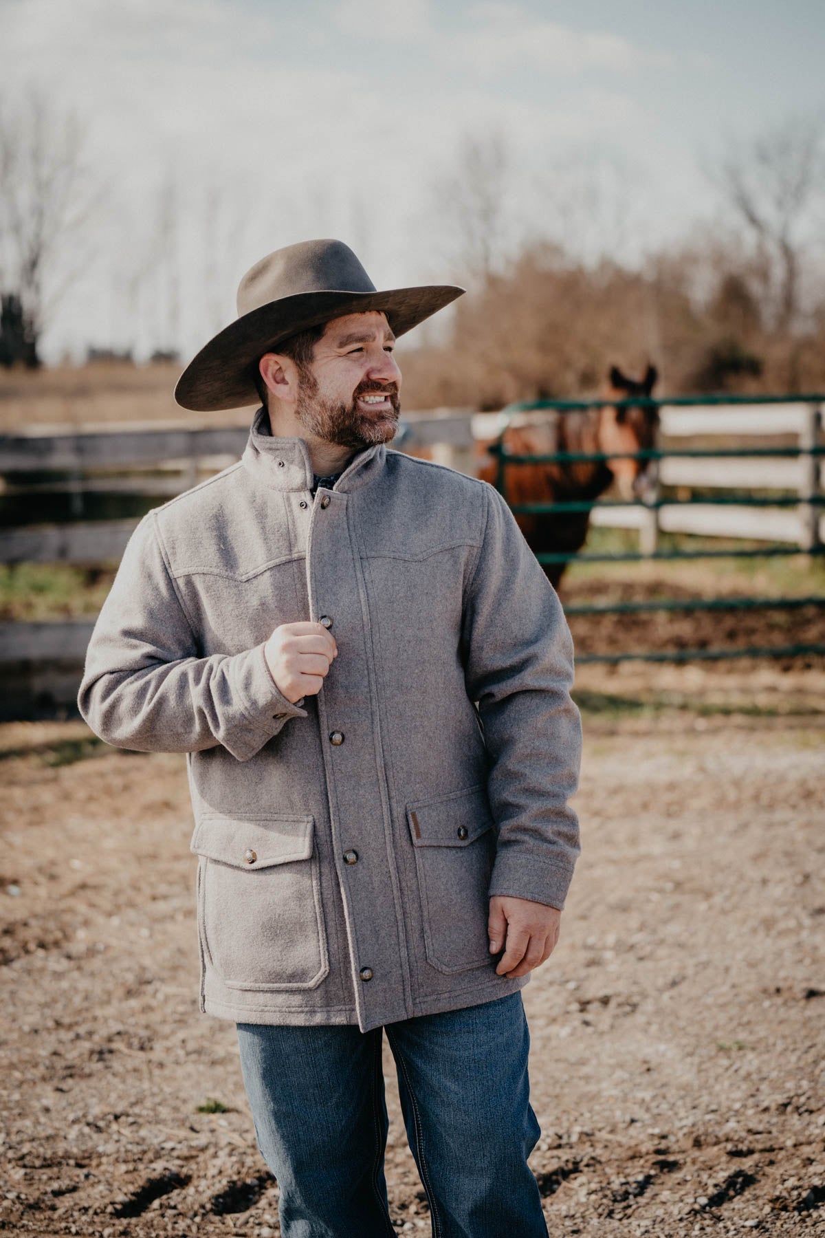 Men's CINCH Wooly Rancher Gray Jacket (M - XXL)