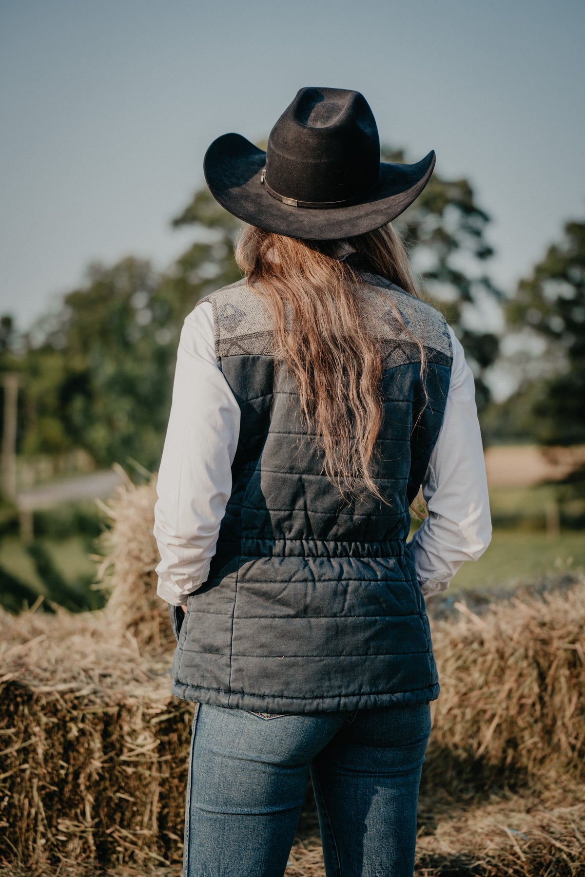 ‘Rayna’ Navy Vest with Aztec Accents by Outback Trading Co (S - XXL)