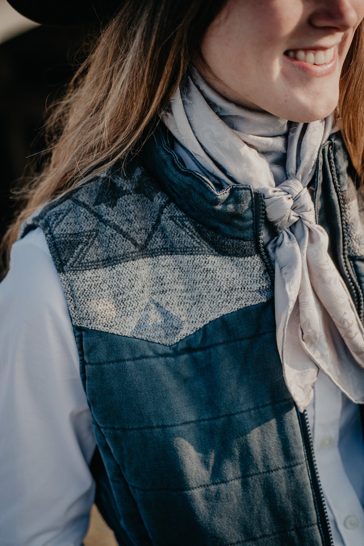 ‘Rayna’ Navy Vest with Aztec Accents by Outback Trading Co (S - XXL)