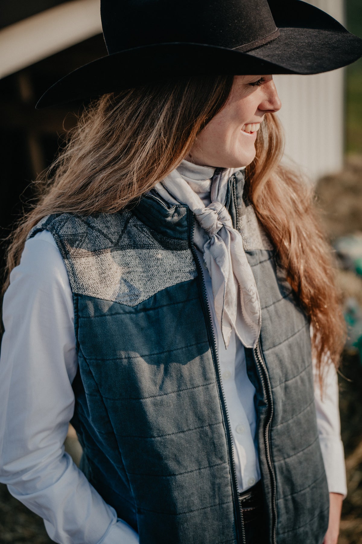 ‘Rayna’ Navy Vest with Aztec Accents by Outback Trading Co (S - XXL)