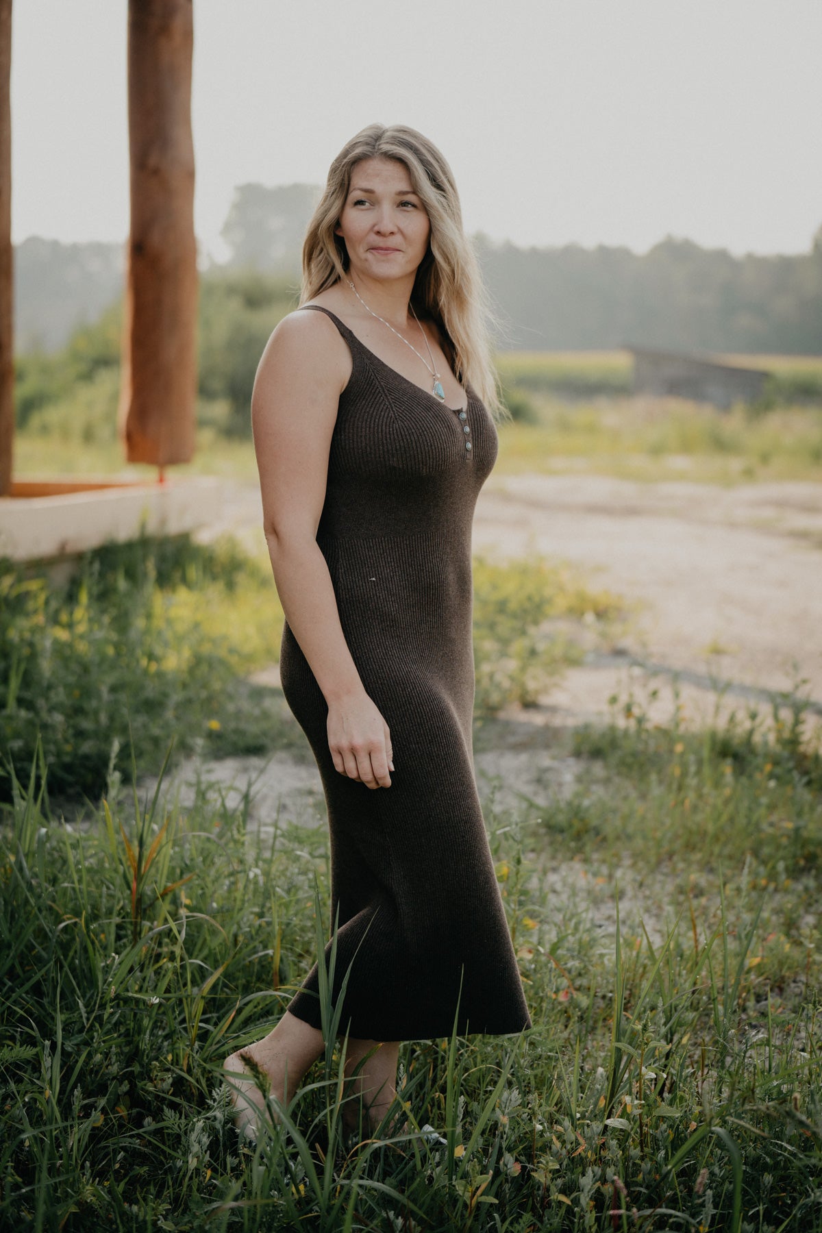 'Connie' Brown Knit Dress by Tasha Polizzi (S - XL)