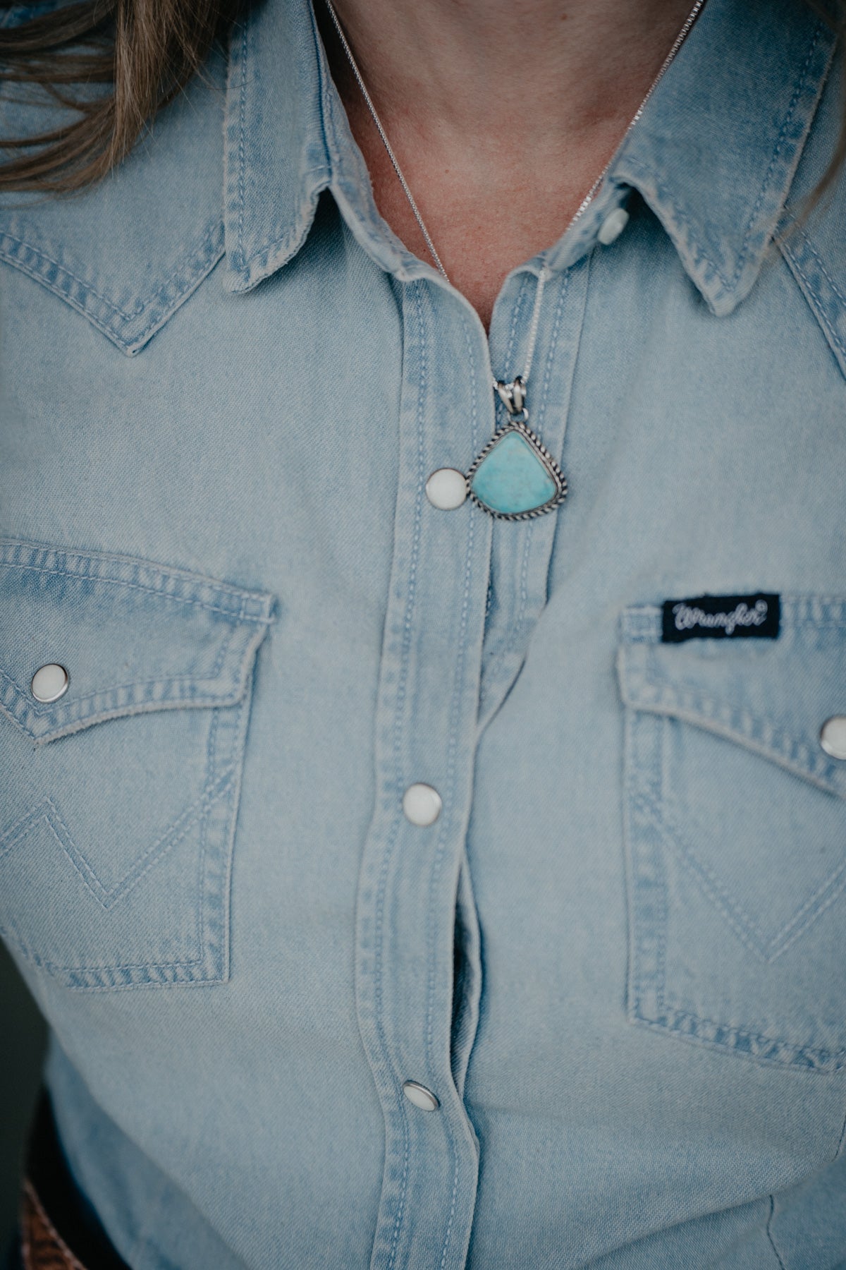 Turquoise Pendant on 20" Box Chain