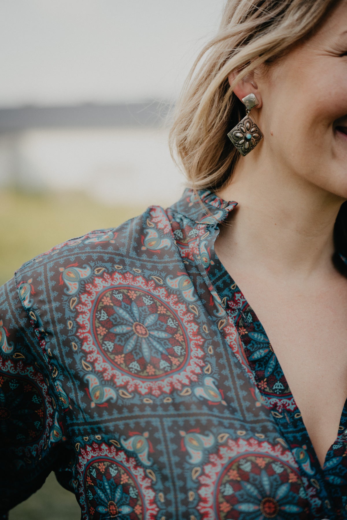 'Brady' Bandanna Print Ruffle Blouse by Tasha Polizzi (S - XL)