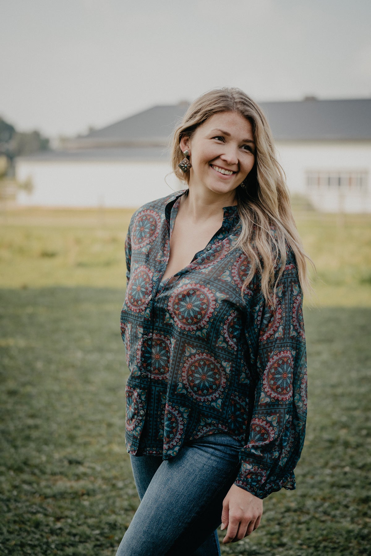 'Brady' Bandanna Print Ruffle Blouse by Tasha Polizzi (S - XL)