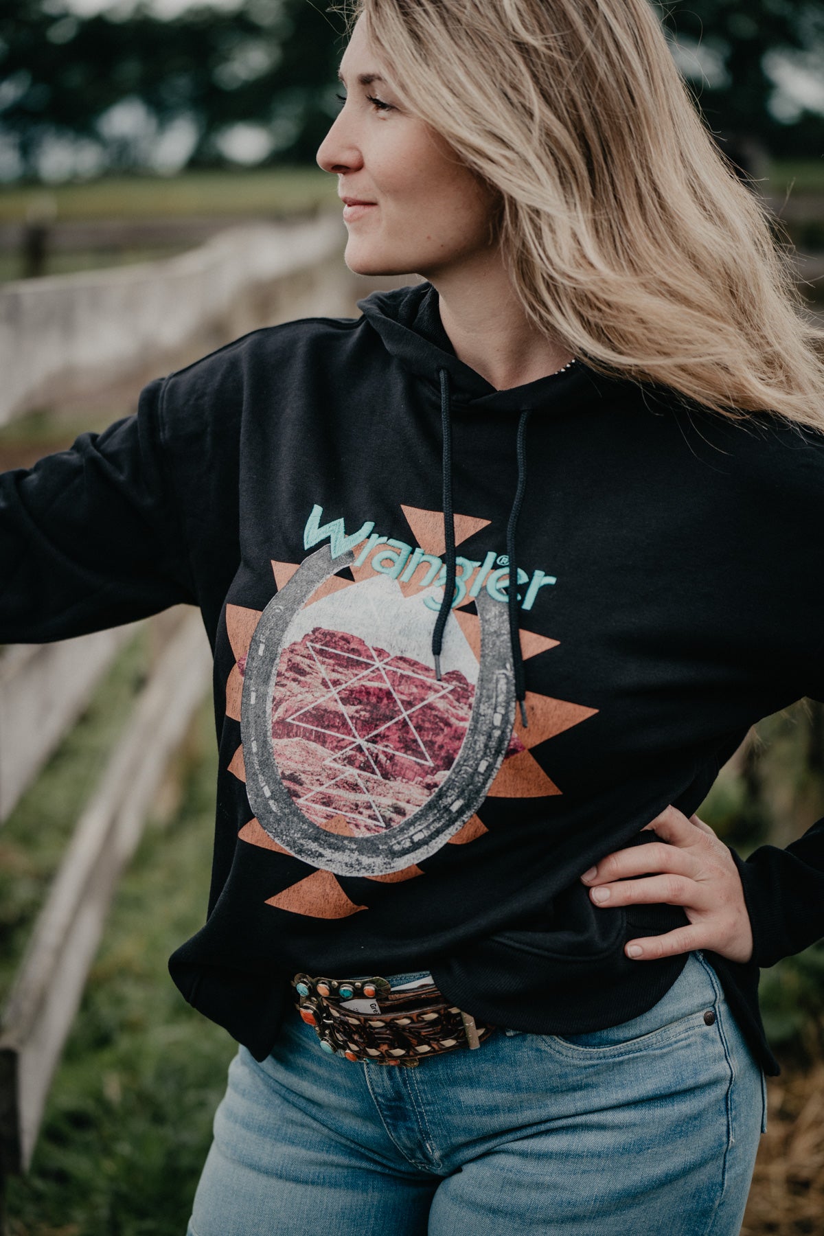 'Topaz' Women's Black Desert Wrangler Hoodie (S-XXL)