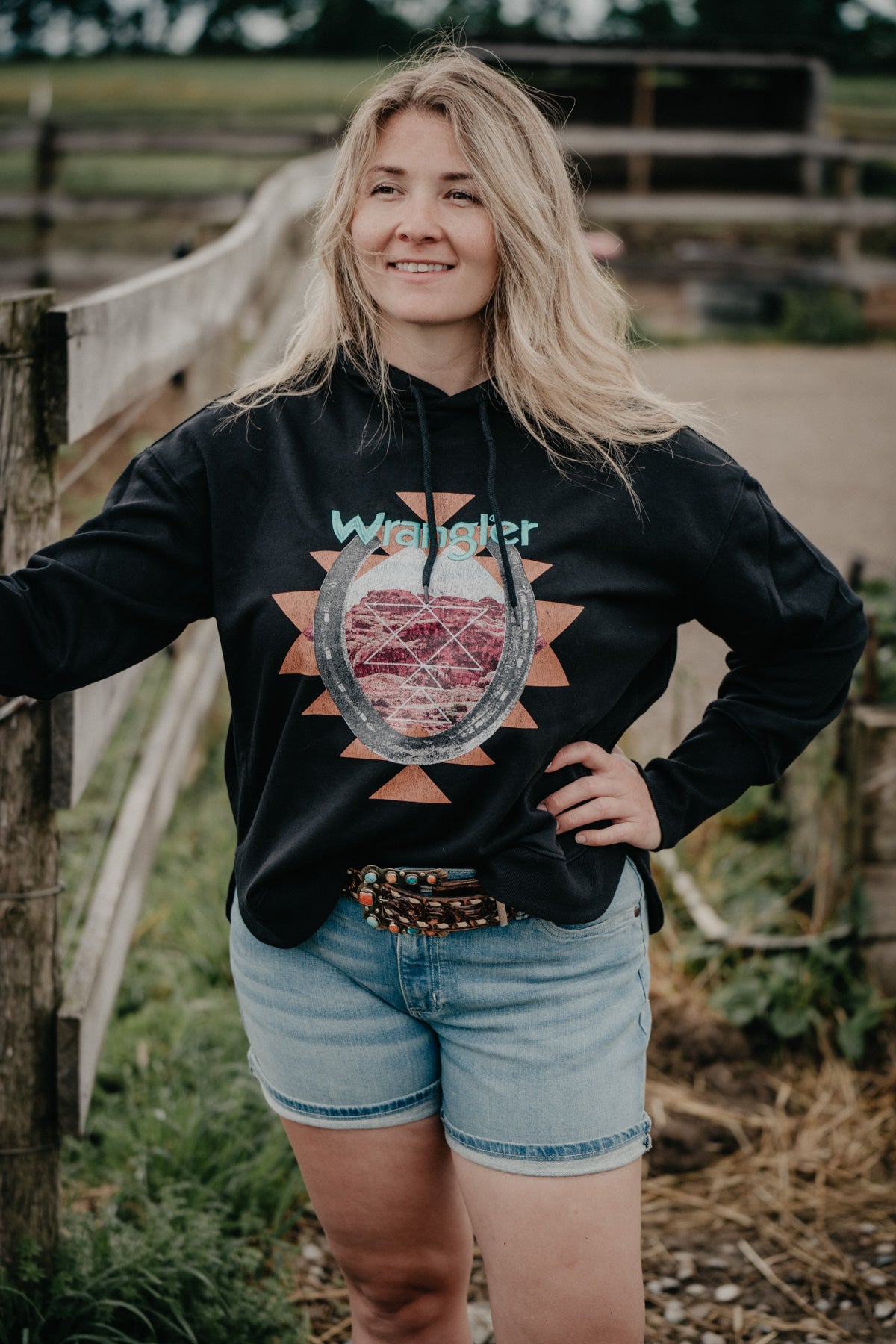 'Topaz' Women's Black Desert Wrangler Hoodie (S-XXL)