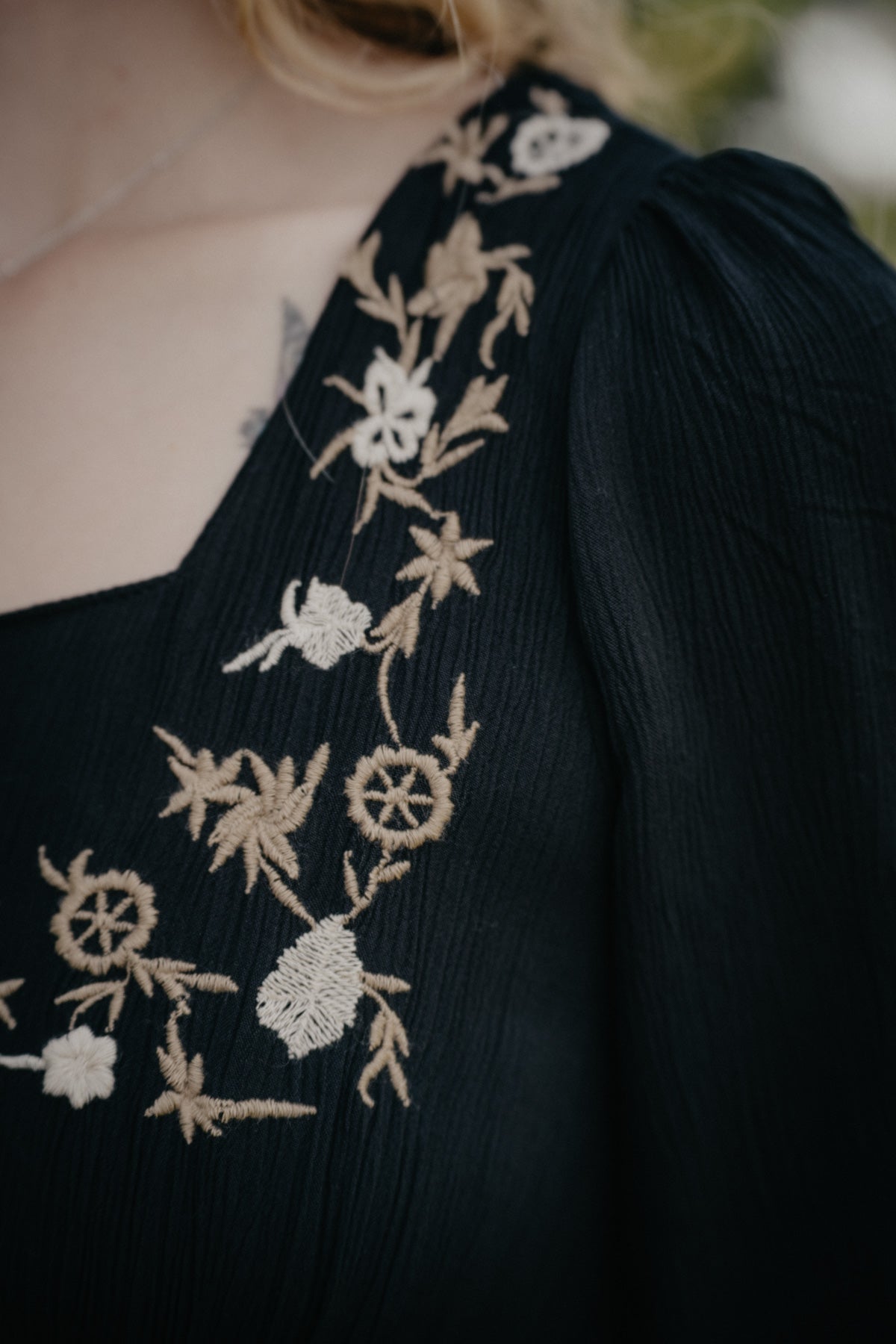 'Spencer' Black Floral Embroidered Maxi Dress (S-XL)