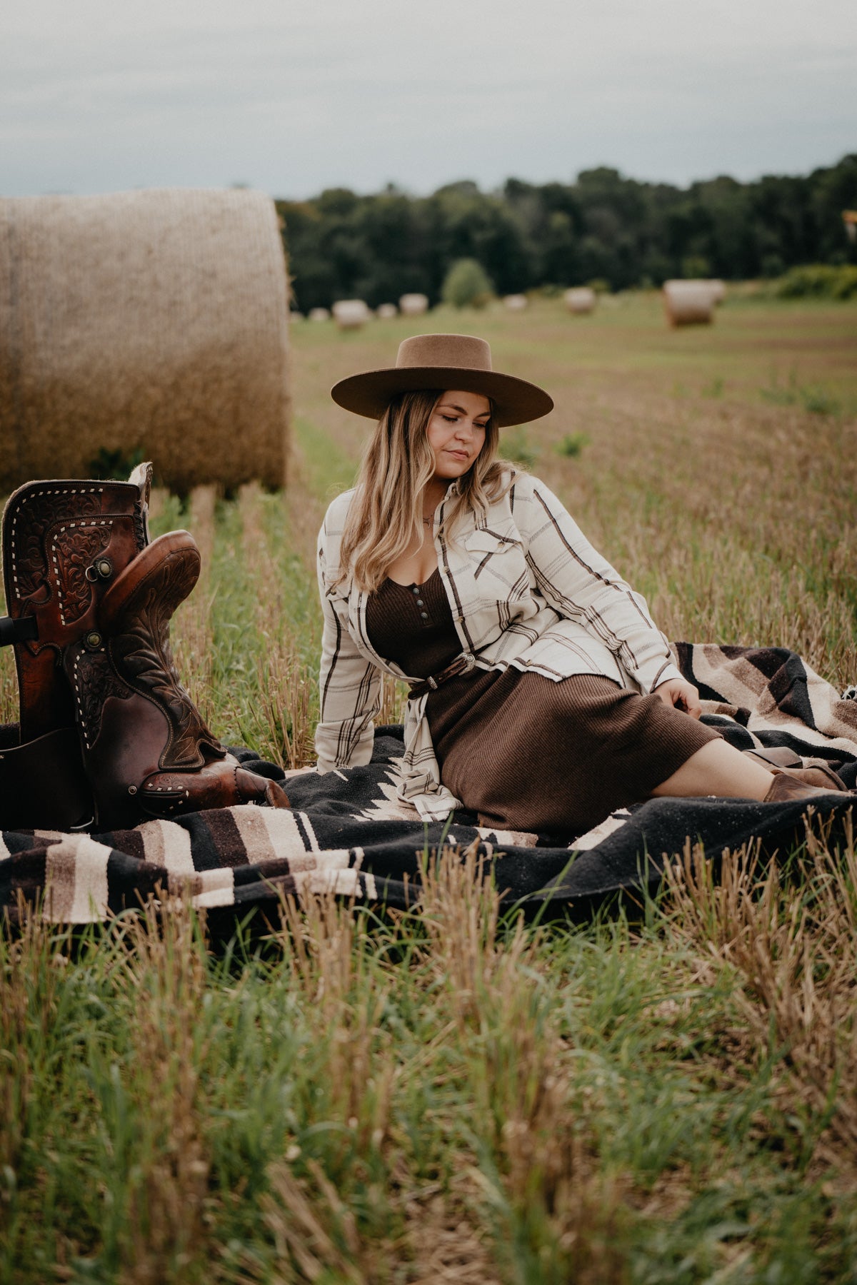 'Amal' Cream Plaid Shacket/Dress by Tasha Polizzi (S - XL)