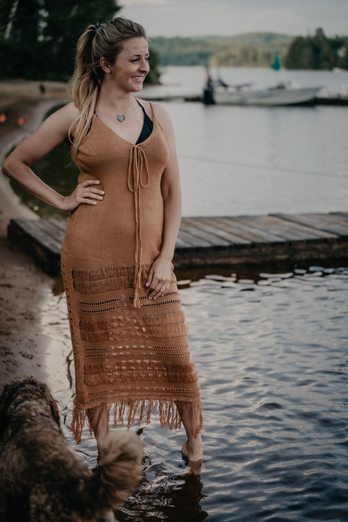 Knit V Neck Beach Coverup Dress (2 Colours, S - XXL)